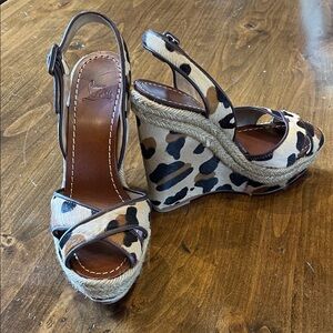 CHRISTIAN LOUBOUTIN Leopard Pony Hair Sandal Espadrilles 36